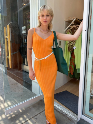 Simone Knit Dress In Orange