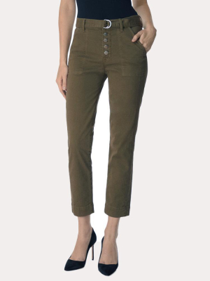 J Brand Kyrah High-rise Cropped Cigarette Trouser