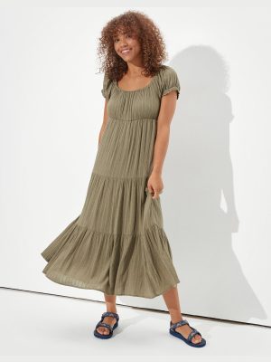 Ae Off-the-shoulder Tiered Babydoll Dress