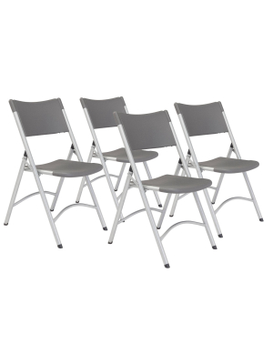 Set Of 4 Heavy Duty Plastic Folding Chairs - Hampton Collection