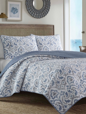 Cape Verde Quilt & Sham Set Smoke Blue - Tommy Bahama