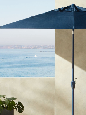 Shadow Rectangle Navy Umbrella Shade With Pole