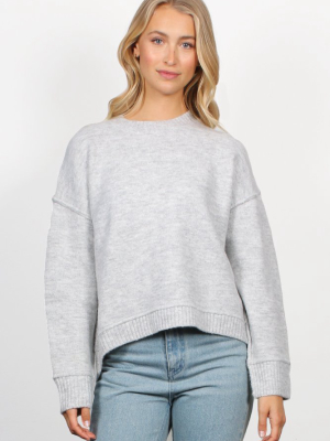 Oversized Grey Hi-low Jumper