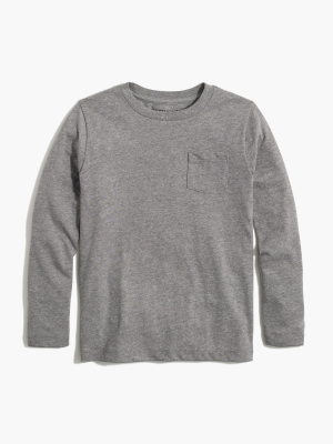 Boys' Long-sleeve Jersey Knit Pocket Tee