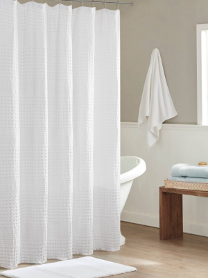 72"x72" Orinn Super Waffle Textured Shower Curtain