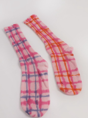 Socks Pink Plaid