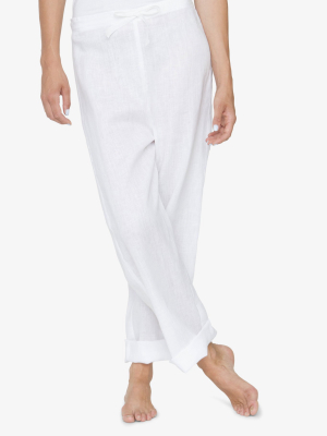 Lounge Pant White Linen