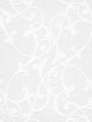 Scrollwork Paintable Wallpaper In White Design By Bd Wall