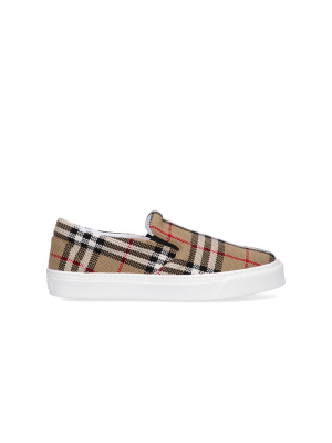 Burberry Check Latticed Slip-on Sneakers