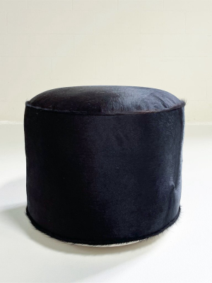 The Forsyth Pouf Ottoman In Black Cowhide 01