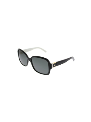 Kate Spade Annora/p/s Qop Womens Rectangle Polarized Sunglasses Black White 54mm