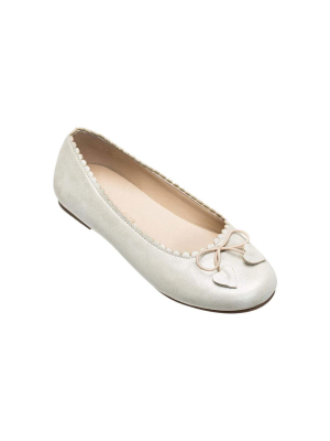 Elephantito Scalloped Ballerina Flats - Talc