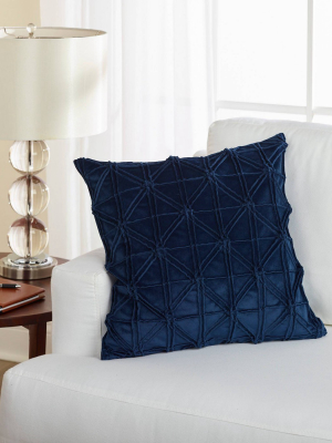 20"x20" Pleated Geometric Velvet Reversible Throw Pillow - Sure Fit