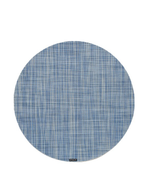 Chilewich Mini Basketweave Round Placemat, Chambray