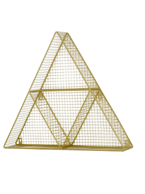 24"x21" Triangle Wire Wall Decor Shelf Gold - Pillowfort™