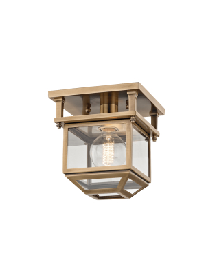 Hudson Valley Lighting Rutherford Ceiling Lamp - Aged Brass & Clear