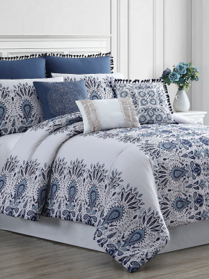 Modern Threads 8 Piece Pre-washed & Printed Comforter Set, Aramis.