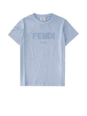 Fendi Kids Logo Embroidered T-shirt