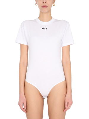 Msgm Logo Print Bodysuit