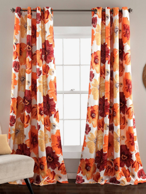 Set Of 2 Leah Grommet Top Room Darkening Curtain Panels - Lush Décor