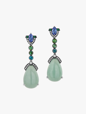 Gemstone & Diamond Art Deco Earrings