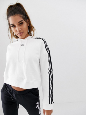 Adidas Originals Cropped Hoodie In White