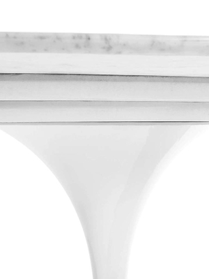 Carrara Marble Pedestal Dining Table - 60 X 42 Oval