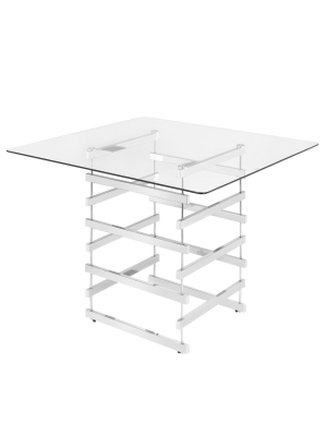 Counter Height Table Clear Chrome - Acme Furniture