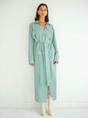 Bree Trench Dress Spirulina