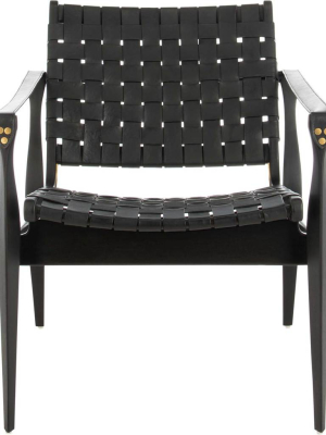 Diya Leather Safari Chair Black