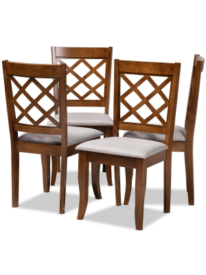 Set Of 4 Brigitte Dining Chair Gray/walnut - Baxton Studio