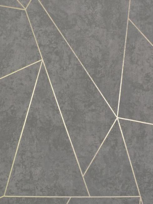 Nazca Wallpaper In Dark Grey And Gold By Antonina Vella For York Wallcoverings