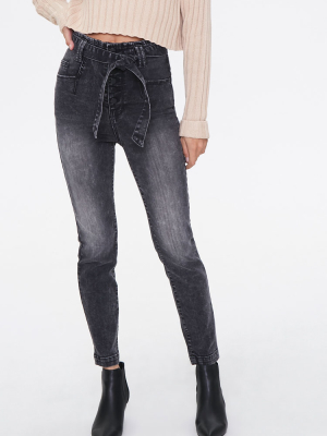 Belted High-rise Jeans