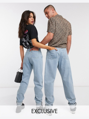 Reclaimed Vintage Inspired The '83 Unisex Relaxed Jean In Light Wash Blue