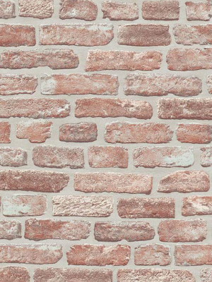 Brittany Faux Brick Wallpaper In Red And Brown Design By Bd Wall