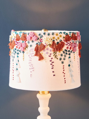 Embroidered Garden Lamp Shade