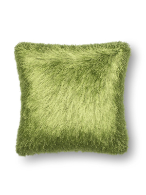 Green Ribbon Shag Pillow