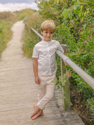 Boys White Button Down Shirt