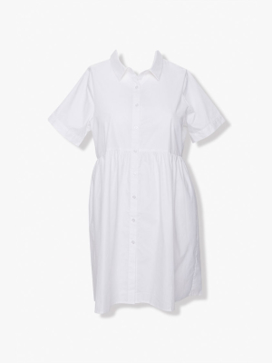 Plus Size Poplin Shirt Dress