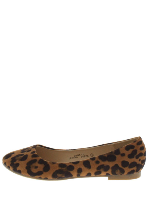 Dana12 Leopard Faux Suede Flats