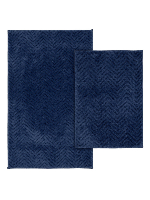 2pc Palazzo Nylon Washable Bathroom Rug Set - Garland