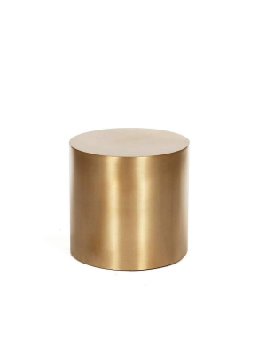 Milo Brass Drum Side Table - Round