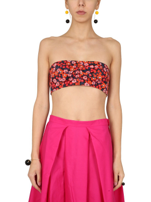 Marni Floral Printed Bandeau Crop Top