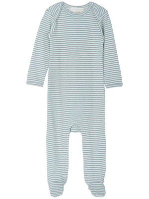 Baby Suit Stripe - Lake/ecru M107