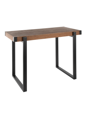 Odessa Industrial Counter Height Dining Table Black/brown - Lumisource