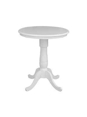 30" Round Top Pedestal Table White – International Concepts