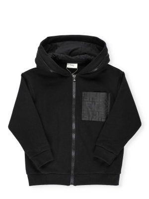 Fendi Kids Ff Pocket Hooded Jacket