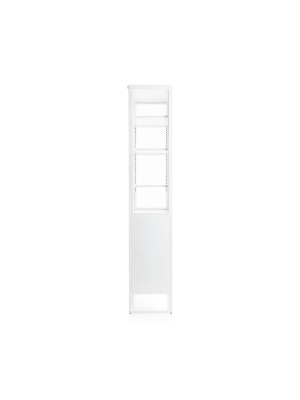 Crate and Barrel Casement White Tall Metal Cabinet - Autumn