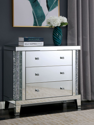 Carter 3 Drawer Side Table Silver - Iohomes