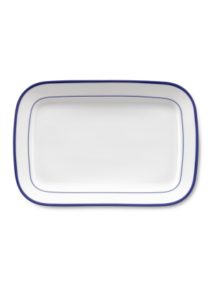 Brasserie Blue-banded Porcelain Rectangular Platter